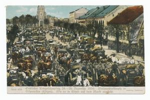 Lötzen, Stadt, Kreis Lötzen Lötzen, Der Marktplatz Weihnachten 1914 
