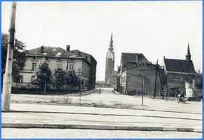 Elbing, Stadt, Stadtkreis Elbing Elbing, Durchblick zur zerstörten Innenstadt mit Nikolaikirche Elbing, Kirchen