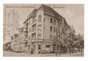 Allenstein, Stadtkreis Allenstein Bestandteil der Hermann-Göring-Straße (fr. Hohenzollerndamm) Allenstein, Ecke Hohenzollerndamm - Zimmerstraße Алленштайн, угол Гогенцоллерндамма и Циммерштрассе