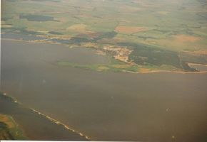 Heidewaldburg, Kreis Samland Heide Waldburg, Seekanal, Luftbild II 