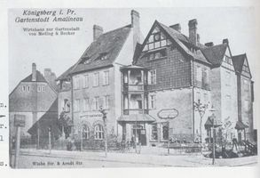 Königsberg (Pr.), Stadtkreis Königsberg Wiebestraße Königsberg, Amalienau, Wiebestraße, Wirtshaus  zur Gartenstadt Königsberg, Gaststätten, Restaurants und Kaffees