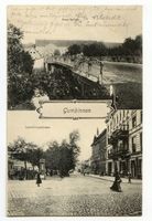 Gumbinnen, Stadt, Kreis Gumbinnen Friedrichstraße (fr. Insterburger Straße) Gumbinnen, Neue Brücke und Insterburger Straße 