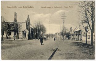 Ebenrode, Stadt, Kreis Ebenrode Stallupönen, Neuer Markt, Zerstörungen Erster Weltkrieg