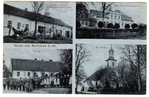 Ballethen, Kreis Angerapp Ballethen, Gasthaus, Gutshaus, Schule, Ev. Kirche 