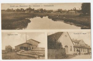 Masuren, Kreis Treuburg Masuhren, Totalansicht, Sägewerk, Gasthaus 