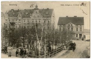 Sensburg, Stadt, Kreis Sensburg Sensburg, Städtische Anlagen und Gartenstraße Зенсбург, городской парк и Гартенштрассе
