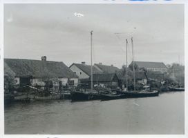 Brandenburg (Frisches Haff), Kreis Heiligenbeil Brandenburg, Fischerhäuser am Haff Бранденбург, рыбацкие дома у залива