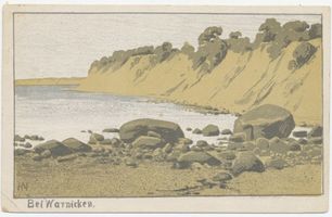 Warnicken, Kreis Samland Warnicken, Strand  (Künstlerkarte) Samländische Steilküste