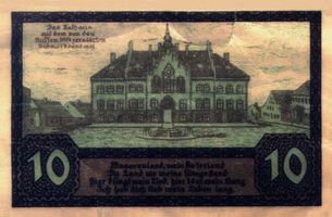 Johannisburg, Kreis Johannisburg Johannisburg, Stadtgeld, 10, Rückseite Йоханнисбург, городские деньги, 10, обратная сторона
