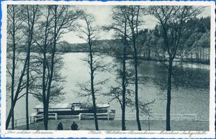 Passenheim, Stadt, Kreis Ortelsburg Passenheim, Städtisches Waldheim, Motorbootanlegestelle Пассенхайм, городская лесная гостиница, пристань для моторных лодок