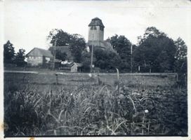 Lichtenhagen Kr. Samland, Kreis Samland Lichtenhagen Kr. Samland, Dorfansicht mit Kirche 