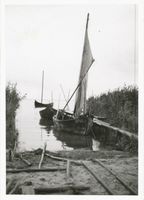 Schwarzort, Kreis Memel Schwarzort, Fischerboot am Haffstrand VI Kurisches Haff