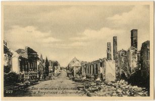 Schirwindt, Stadt, Kreis Schloßberg Schirwindt, Die zerstörte Bergstraße Erster Weltkrieg