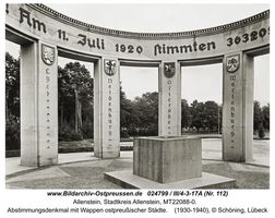 Allenstein, Stadtkreis Allenstein  Allenstein, Abstimmungsdenkmal