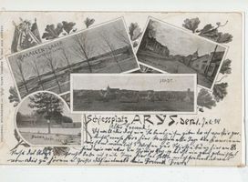 Arys, Kreis Johannisburg Arys, Barackenlager mit Offizierskasino, Straße, Ortsansicht, Budda am Aryssee Арис, бараковый лагерь с офицерским казино, улица, вид местности, „Буда  на озере Арыс