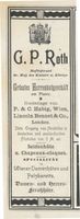 Königsberg (Pr.), Stadtkreis Königsberg Königsberg (Pr.), Herrenhutgeschäft, G.P. Roth Königsberg, Anzeigen