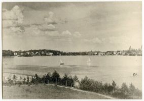 Osterode (Ostpr.), Kreis Osterode Osterode (Ostpr.), Blick auf die Stadt über den Drewenzsee XI Osterode, Stadtmotive