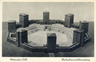 Hohenstein Kr. Osterode, Stadt, Kreis Osterode Hohenstein i. Ostpr., Reichsehrenmal Tannenberg LXIII Хоэнштайн в Восточной Пруссии, имперский мемориал павшим Танненберг, LXIII