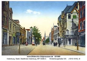 Insterburg, Stadt, Stadtkreis Insterburg Hindenburgstraße (fr. Goldaper Straße֨枆蟬뚶ße) 75-76  Insterburg, Hindenburgstraße bzw. Bahnhofstraße und Umgebung