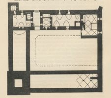 Lochstädt, Kreis Samland Lochstädt, Ordensschloß, Grundriß des Erdgeschosses im 1. Zustand (Um 1300) 