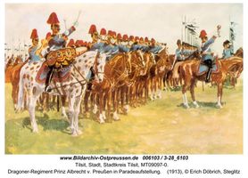 Tilsit, Stadt, Stadtkreis Tilsit   Tilsit, Dragoner-Regiment Prinz Albrecht v. Preußen Lithau. No. 1