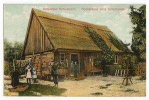 Schwarzort, Kreis Memel Schwarzort, Fischerhaus ohne Schornstein Шварцорт, рыбацкий дом без дымовой трубы