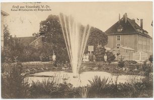 Riesenburg, Kreis Rosenberg Riesenburg, Kaiser-Wilhelm-Platz mit Bürgerschule Ризенбург, площадь Кайзера Вильгельма с городской школой