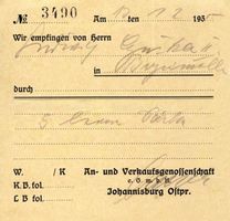 Johannisburg, Kreis Johannisburg Johannisburg, Empfangsbestätigung Johannisburg (Kreis), nicht verortete Bildmotive