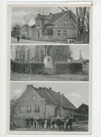 Grünfließ Kr. Neidenburg, Kreis Neidenburg Grünfließ Kr. Neidenburg, Gasthaus, Heldengedenkstein, Schule 