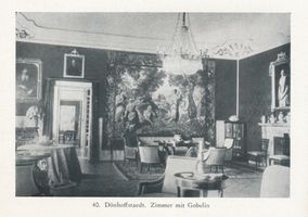 Dönhofstädt, Gut und Schloß, Kreis Rastenburg Dönhofstädt, Schloss, Zimmer mit Gobelin Дёнхофштедт, замок, комната с гобеленом