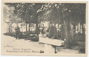 Kalwary, Kreis Elchniederung Kalwary, Heldenfriedhof an der Kirche in Kalwaria ???? 