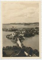 Lyck, Stadt, Kreis Lyck Lyck, Blick vom Kirchturm auf die Schloßinsel im Lycksee VIII 