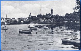 Osterode (Ostpr.), Kreis Osterode Osterode (Ostpr.), Blick auf die Stadt über den Drewenzsee XV Osterode, Stadtmotive