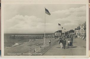 Cranz Kr. Samland, Ort, Kreis Samland Cranz Kr. Samland, Promenade und Seesteg Cranz, Strandpromenade