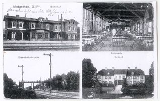 Metgethen, Ort und Bahnstation, Stadtkreis Königsberg  1 Metgethen, Bahnhof, Kolonade, Eisenbahnbrücke, Schloss Königsberg, Dörfer, Siedlungen und Außenbezirke im Stadtkreis