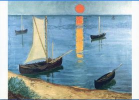  Kurische Nehrung, Kurenkähne am Strand mit Abendsonne Куршская коса, куршские лодки на берегу в вечернем солнце