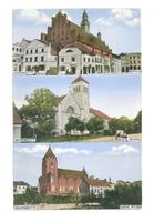 Wormditt, Kreis Braunsberg Wormditt, Rathaus, evang. Kirche, kathol. Kirche 