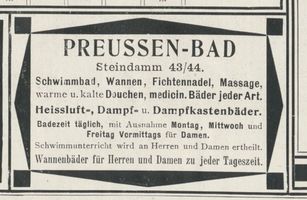 Königsberg (Pr.), Stadtkreis Königsberg Steindamm 43-44 Königsberg (Pr.), Steindamm, Preussen-Bad Königsberg, Anzeigen