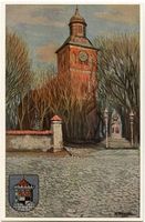 Angerburg Kr. Angerburg, Stadt, Kreis Angerburg Angerburg, Ev. Kirche und Kaiser-Wilhelm-Denkmal II 