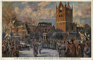 Lyck, Stadt, Kreis Lyck Lyck, Kaiser Wilhelm II nach der Winterschlacht in Masuren Erster Weltkrieg