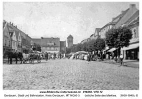 Gerdauen, Stadt und Bahnstation, Kreis Gerdauen Markt-Ost