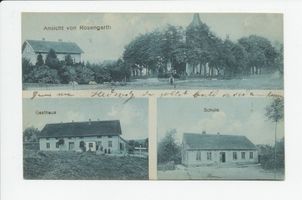Rosengarth Kr. Heilsberg, Kreis Heilsberg Rosengarth Kr. Heilsberg, Ortsansicht, Gasthaus, Schule 