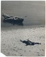  Kurische Nehrung, Fischer bei der Rast im Dünensand Kurische Nehrung, Fischerei