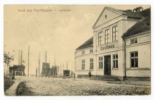 Fischhausen, Stadt, Kreis Samland Fischhausen, Hafenbild mit Gasthaus 