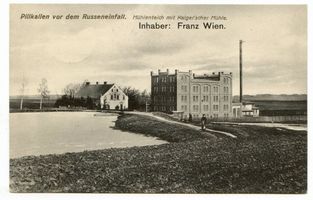 Schloßberg, Kreisstadt, Kreis Schloßberg Pillkallen Kr. Schlossberg, Mühlenteich mit Kalgerscher Mühle, Inhaber: Franz Wien I 