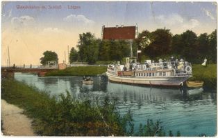 Lötzen, Stadt, Kreis Lötzen Lötzen, Wendehafen mit Schloß Lötzen, Schloß