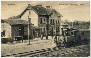 Kreuzburg (Ostpr.), Kreis Preußisch Eylau Creuzburg, Bahnhof Кройцбург, вокзал
