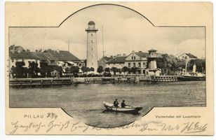 Pillau, Seestadt, Kreis Samland Pillau, Seestadt, Vorderhafen mit Leuchtturm Pillau, Hafen