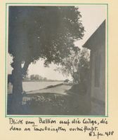 Rautenburg, Kreis Elchniederung Rautenburg, Schloß, Blick vom Balkon auf die Gilge Раутенбург, замок, вид с балкона на Гильге
