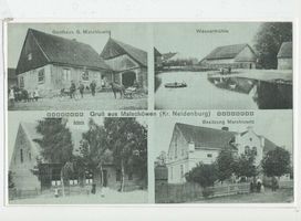 Malschöwen, Kreis Ortelsburg Malschöwen, Gasthaus G. Marchlowitz, Wassermühle, Schule, Besitzung Marchlowitz 